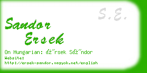 sandor ersek business card